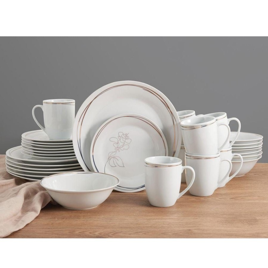 Dining Fitz and Floyd Dinnerware Sets | Love Blooms 32 Piece Dinnerware Set, Service For 8