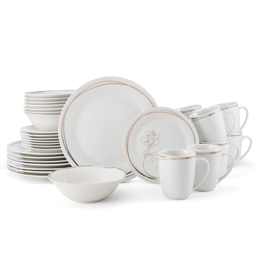 Dining Fitz and Floyd Dinnerware Sets | Love Blooms 32 Piece Dinnerware Set, Service For 8