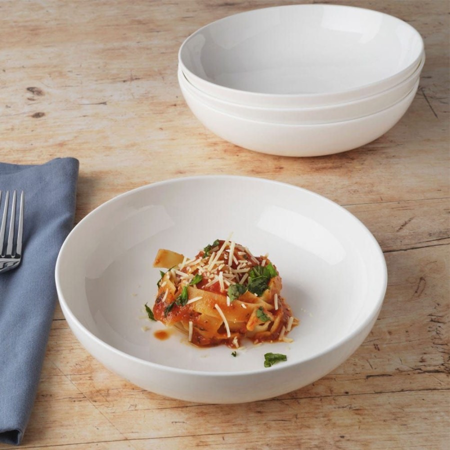 Dining Fitz and Floyd Individual Bowls | Nevaeh White Set Of 4 Pasta Dinner Bowls