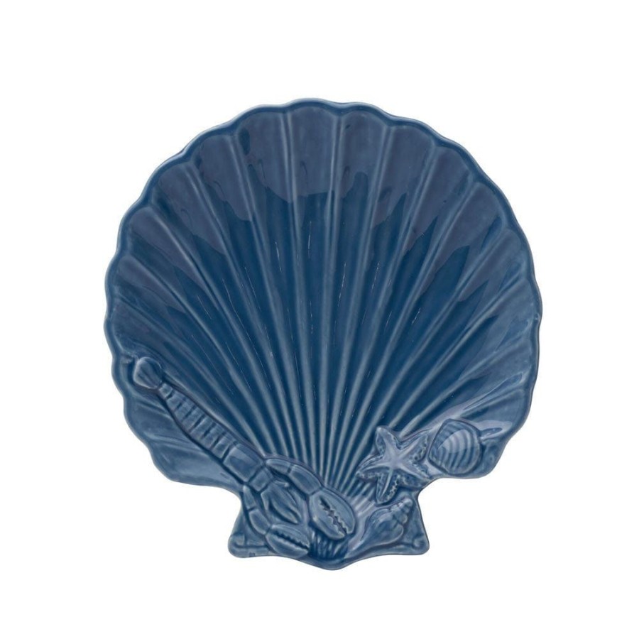 Dining Fitz and Floyd Salad Plates | Coastal Home Blue Shell Plate