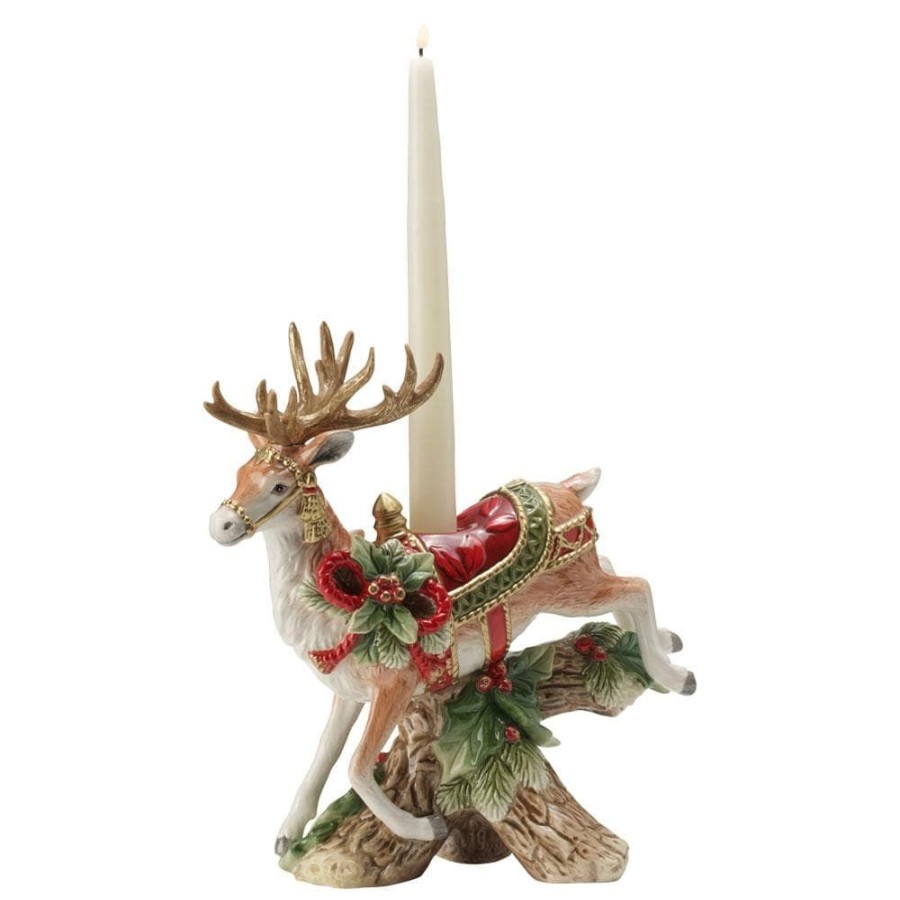 Serveware Fitz and Floyd Candleholders | Holiday Home Landing Deer Candleholder