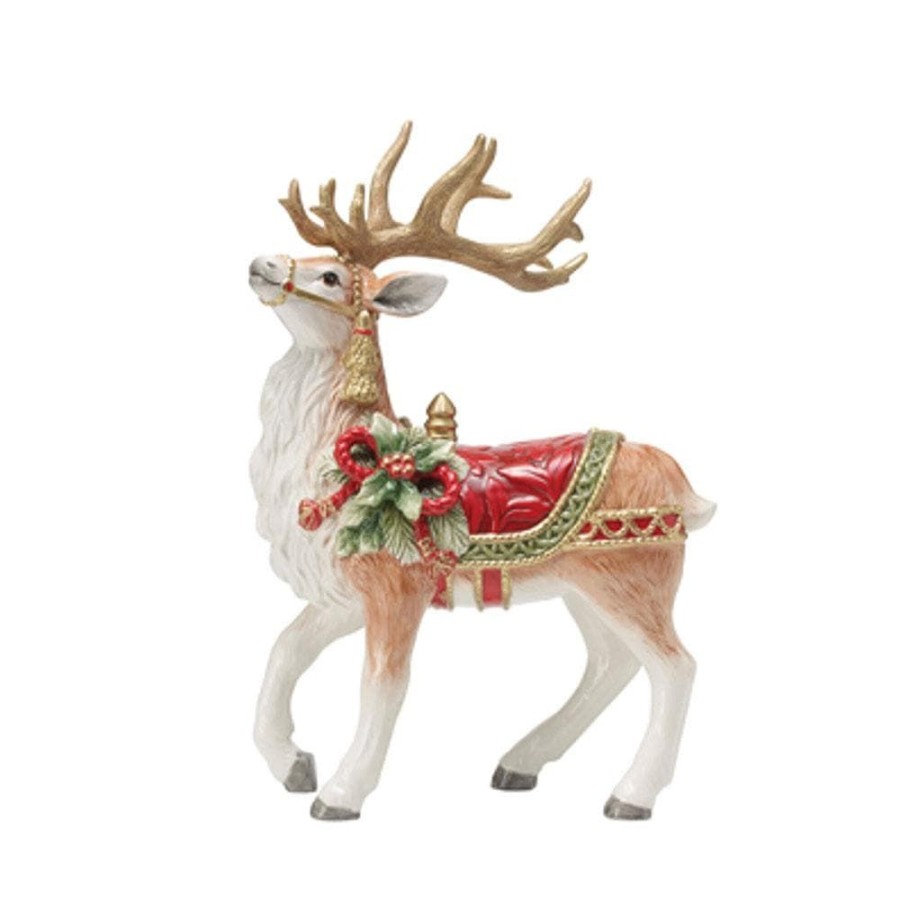 Figurines Fitz and Floyd Deer | Holiday Home Deer Figurine, 12.5 In