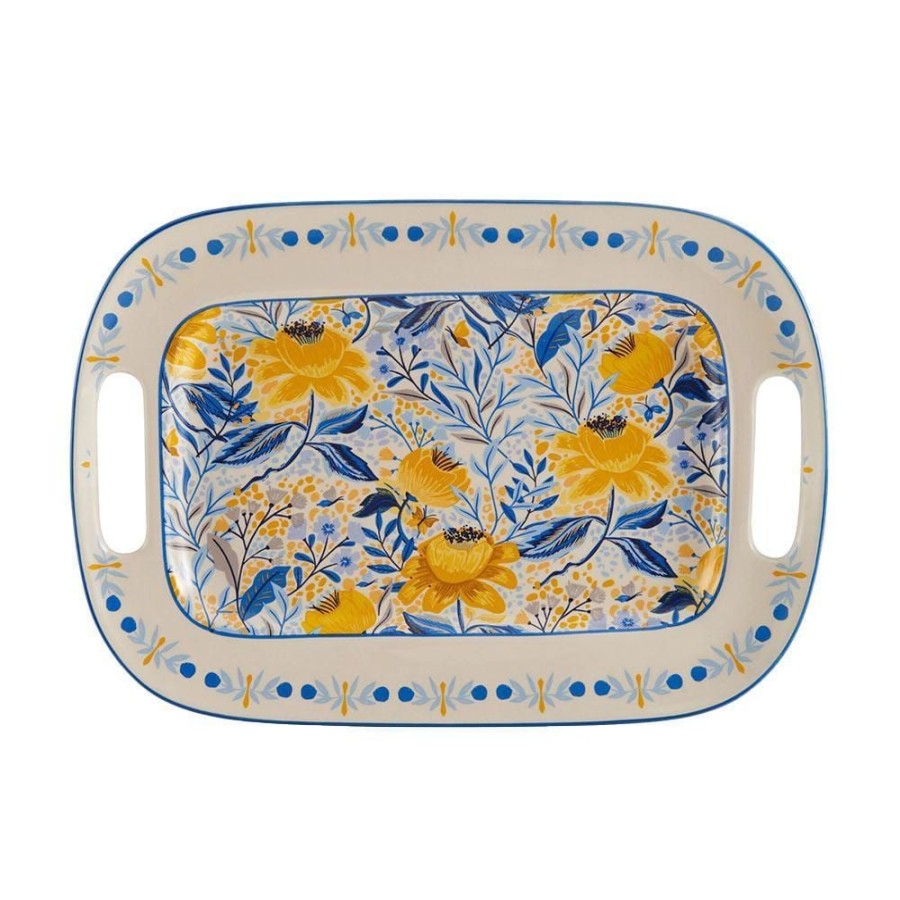 Serveware Fitz and Floyd Trays | Madeline Handled Serving Platter, 17 In