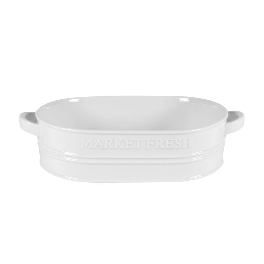 Serveware Fitz and Floyd Serving Bowls | Everyday White® Market Fresh Casserole Baker, 13.25 In