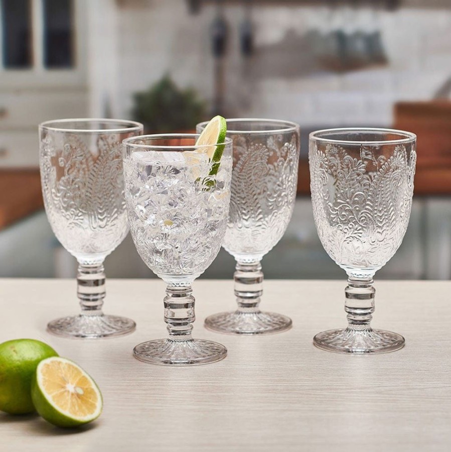 Dining Fitz and Floyd Glasses | Maddi Goblets Set Of 4, Clear