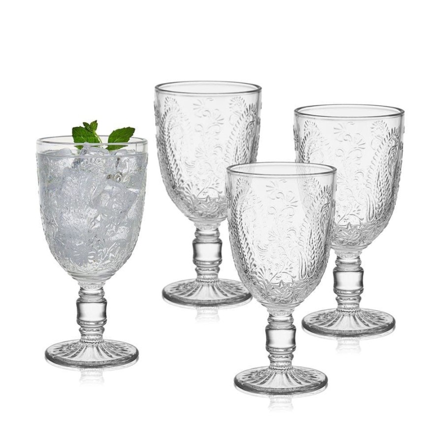 Dining Fitz and Floyd Glasses | Maddi Goblets Set Of 4, Clear