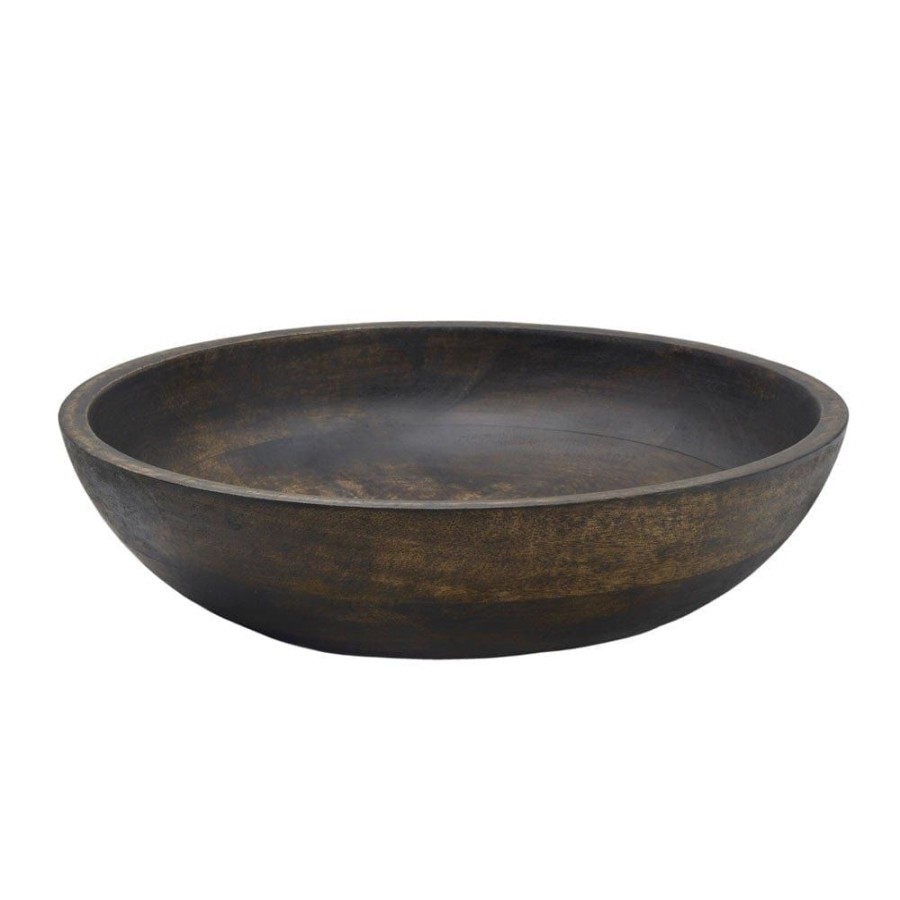 Serveware Fitz and Floyd Serving Bowls | Austin Craft Mango Wood Serve Bowl, Espresso