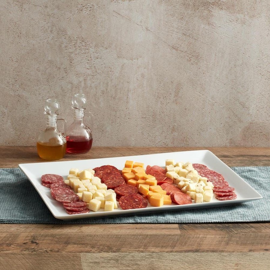 Serveware Fitz and Floyd Platters | Everyday White® Rectangular Rim Platter, 18.25 In