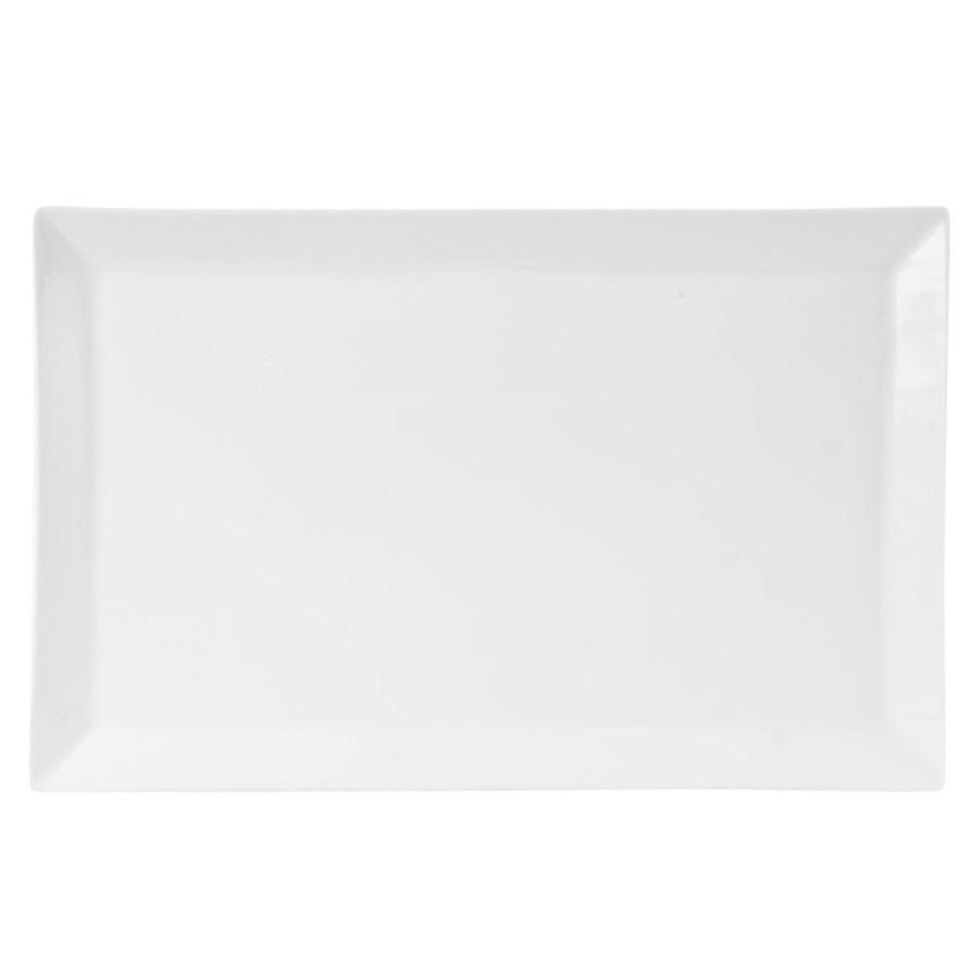 Serveware Fitz and Floyd Platters | Everyday White® Rectangular Rim Platter, 18.25 In