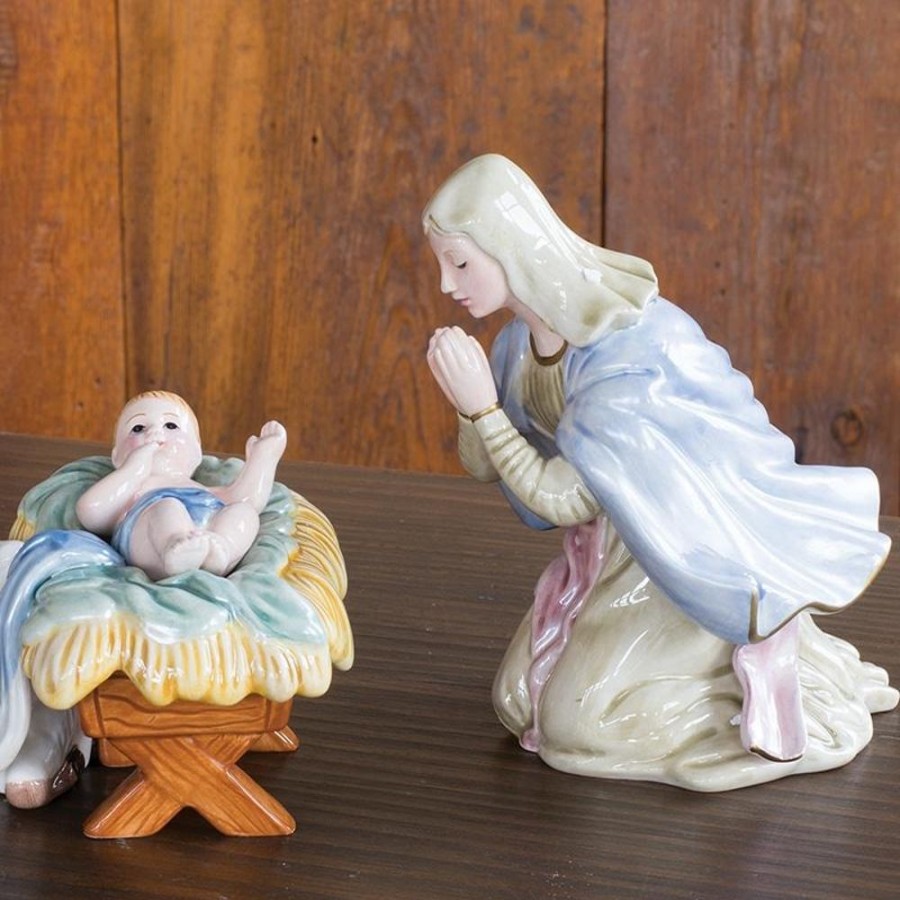 Figurines Fitz and Floyd Nativity | Nativity Blessed Mother Mary Figurine, 6.3 In