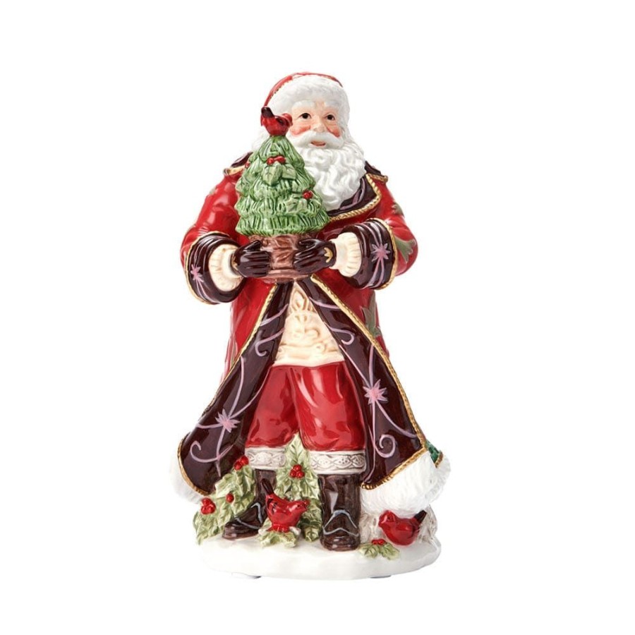 Figurines Fitz and Floyd Santa | Chalet Holiday Musical Santa Figurine, O Christmas Tree, 10.25 In