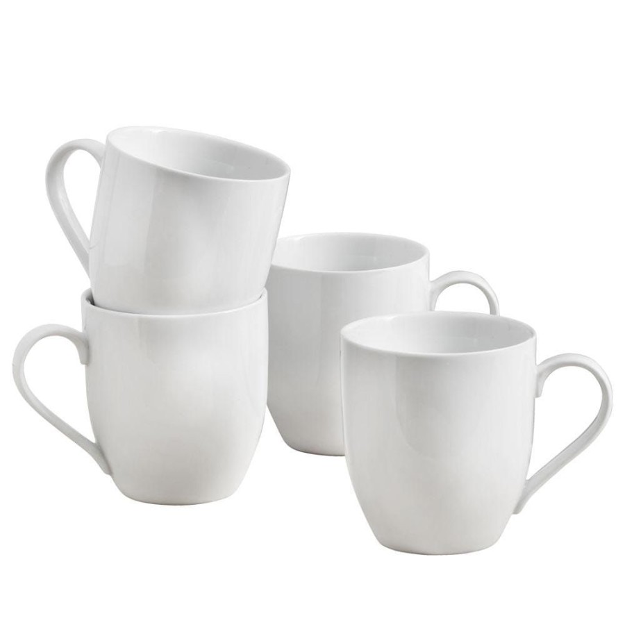 Dining Fitz and Floyd Mugs | Everyday White® Coupe Set Of 4 Mugs