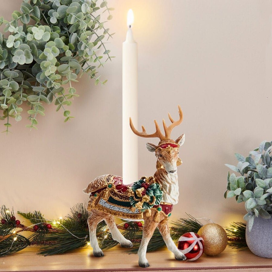 Serveware Fitz and Floyd Candleholders | Noel Holiday Standing Deer Candle Holder