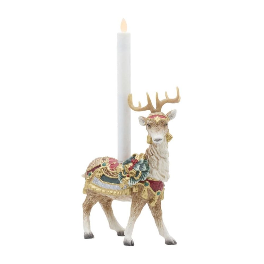 Serveware Fitz and Floyd Candleholders | Noel Holiday Standing Deer Candle Holder