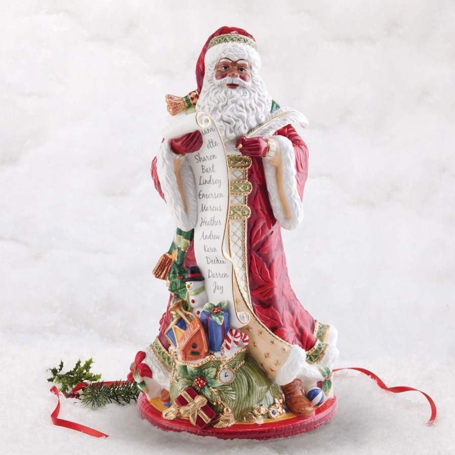 Figurines Fitz and Floyd Santa | Holiday Home African American Santa Figurine, 18.75 In