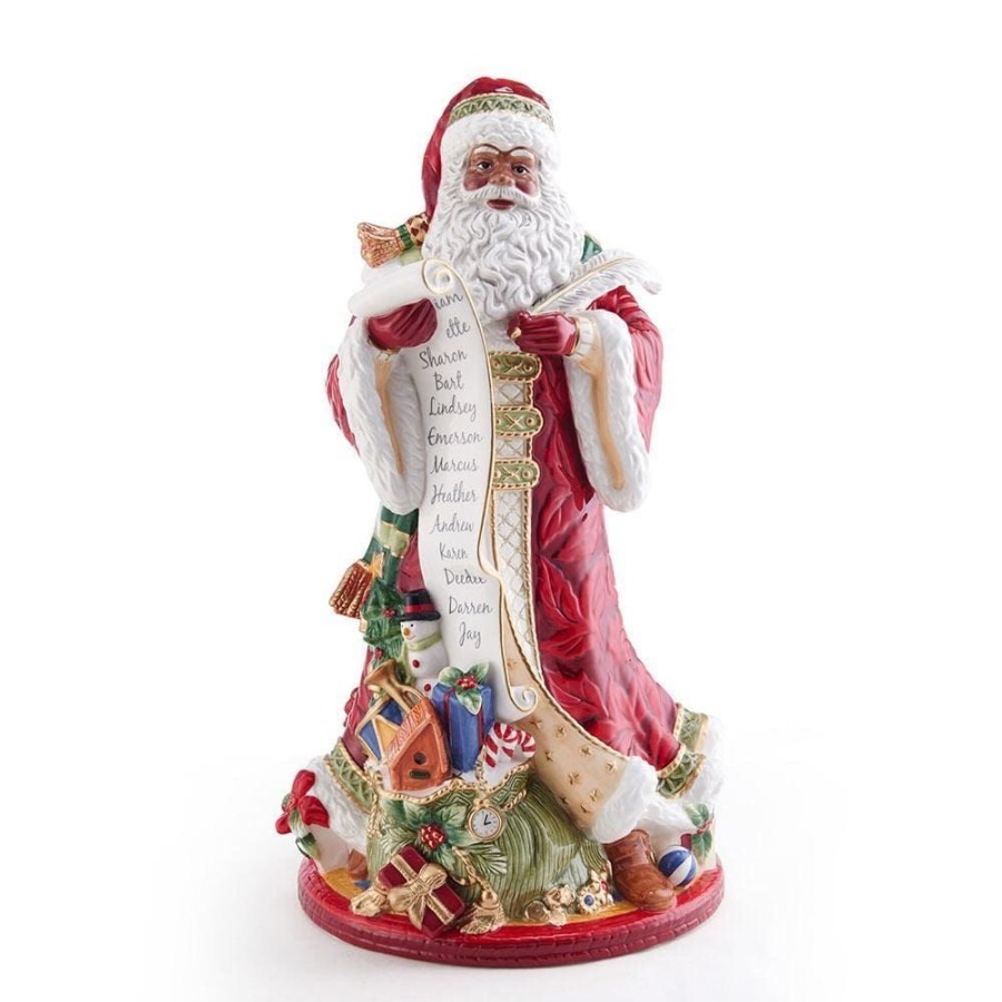 Figurines Fitz and Floyd Santa | Holiday Home African American Santa Figurine, 18.75 In