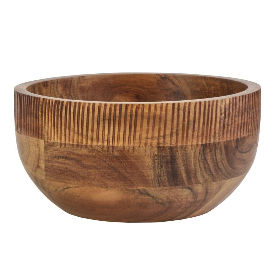 Serveware Fitz and Floyd Serving Bowls | Caleb Acacia Wood Serve Bowl, 9 In