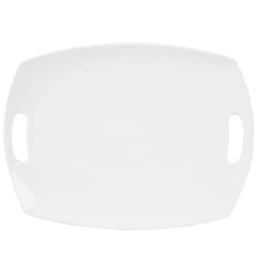 Serveware Fitz and Floyd Platters | Everyday White® Handled Serving Platter, 17 In