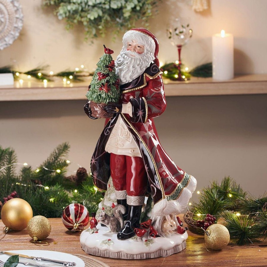 Figurines Fitz and Floyd Santa | Chalet Santa Figurine, 19.5 In