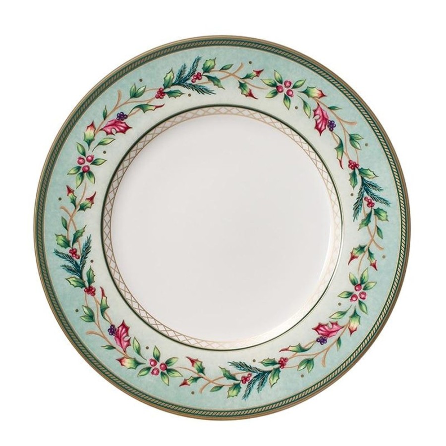 Dining Fitz and Floyd Salad Plates | Winter Holiday Garland Salad Plate