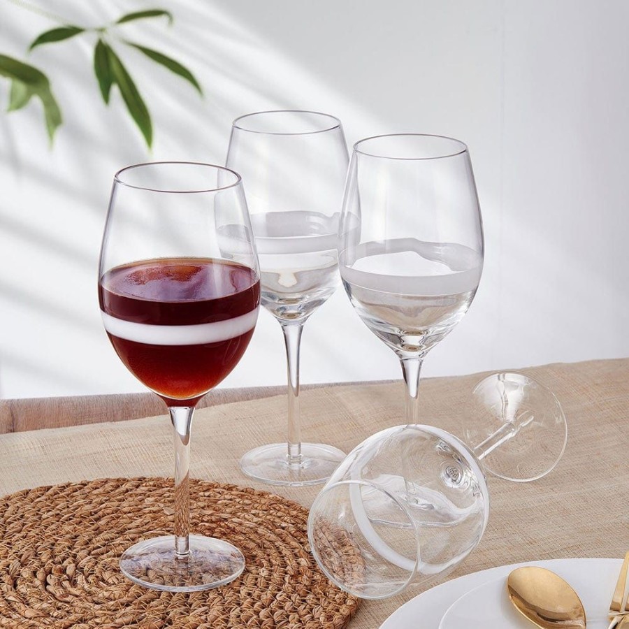 Dining Fitz and Floyd Glasses | Organic Band Red Wine Glasses Set Of 4