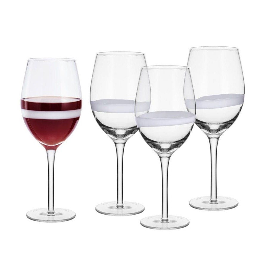 Dining Fitz and Floyd Glasses | Organic Band Red Wine Glasses Set Of 4