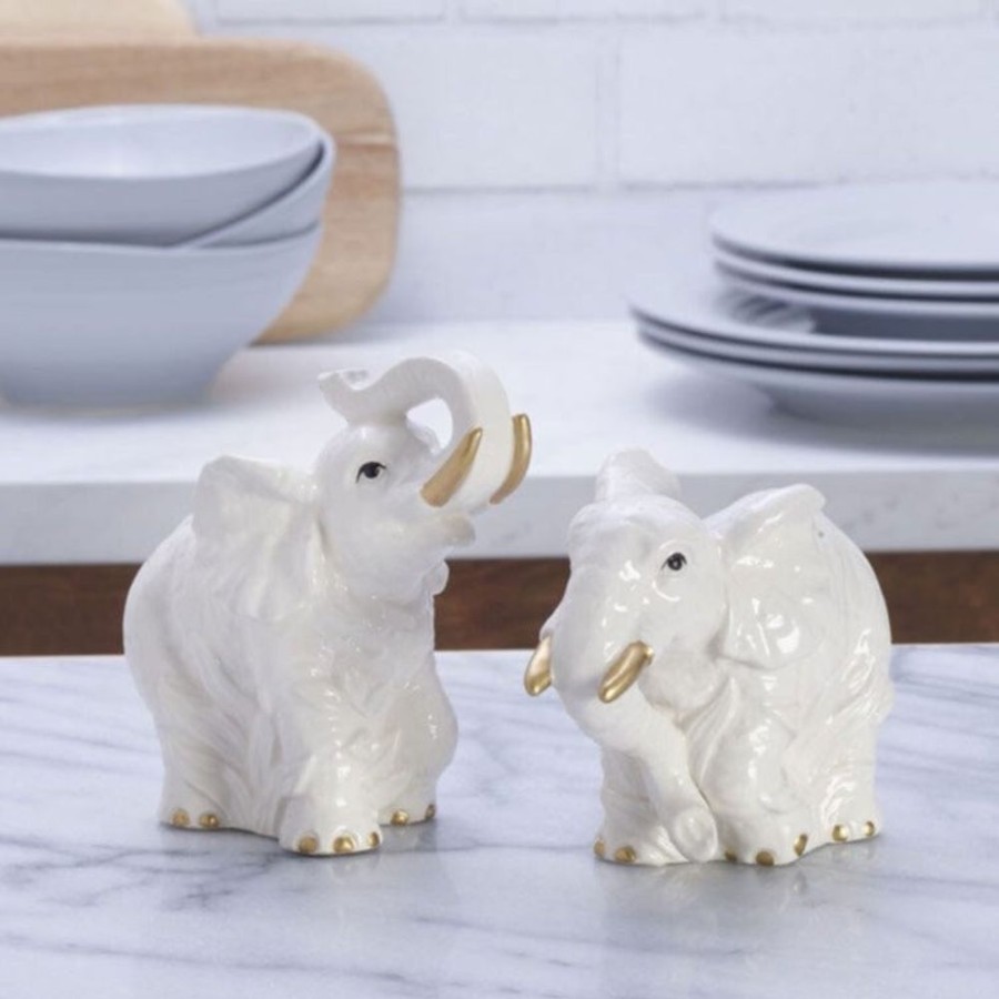 Serveware Fitz and Floyd Salt And Pepper Sets | Villa Palm Elephant Salt And Pepper Set