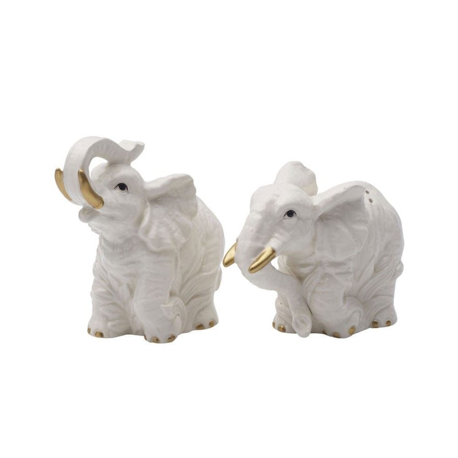 Serveware Fitz and Floyd Salt And Pepper Sets | Villa Palm Elephant Salt And Pepper Set