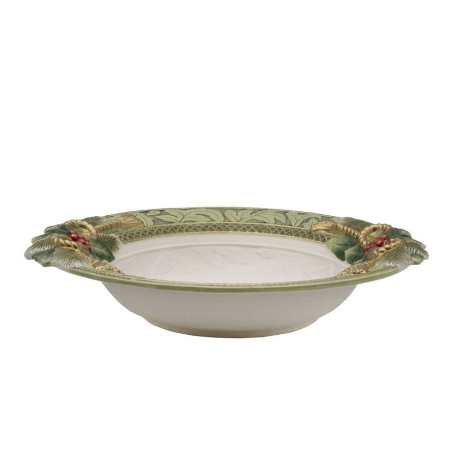 Serveware Fitz and Floyd Serving Bowls | Holiday Home Green Large Serving Bowl