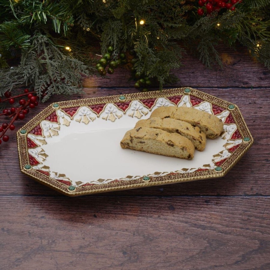 Serveware Fitz and Floyd Platters | Noel Holiday Platter, 13.75 In