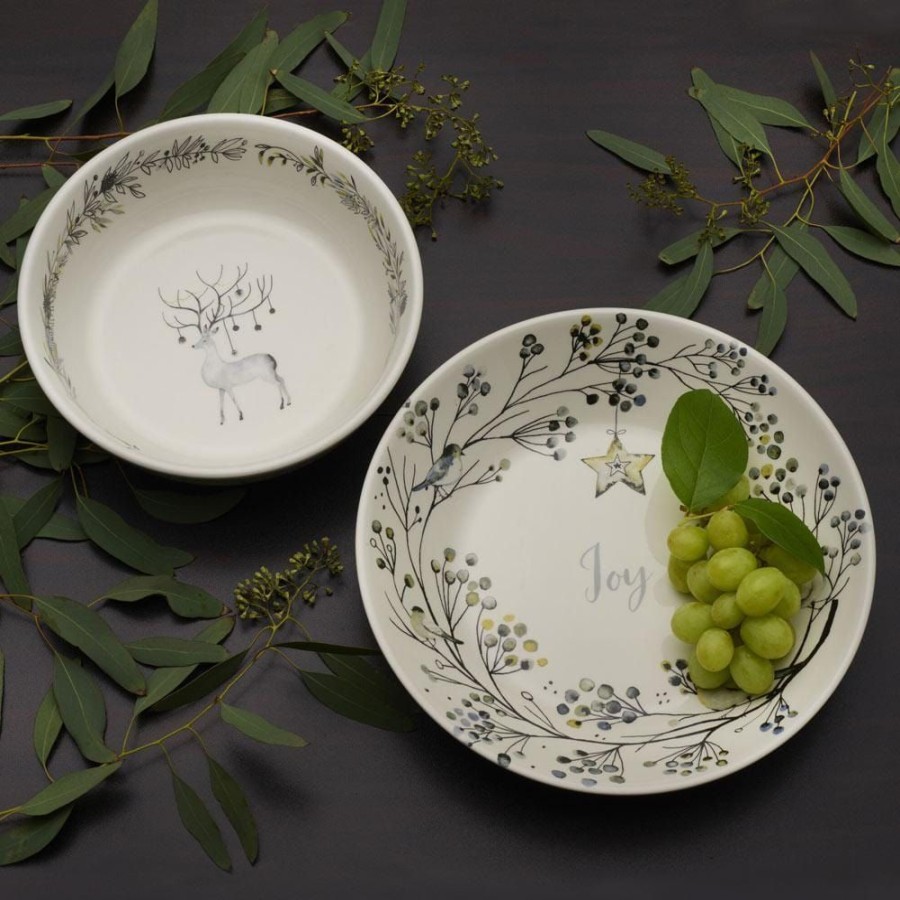 Serveware Fitz and Floyd Serving Bowls | Noel Noir Set Of 2 Vegetable Serve Bowls