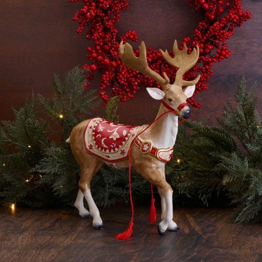 Figurines Fitz and Floyd Deer | Town And Country Reindeer Figurine, 15 In