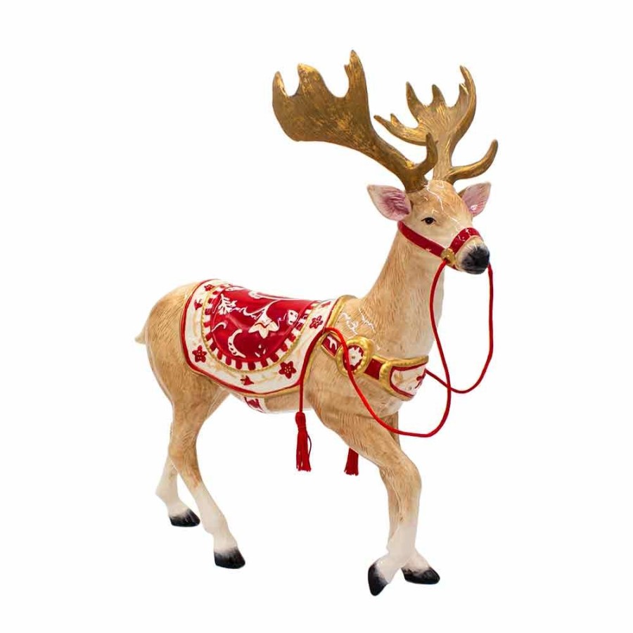 Figurines Fitz and Floyd Deer | Town And Country Reindeer Figurine, 15 In