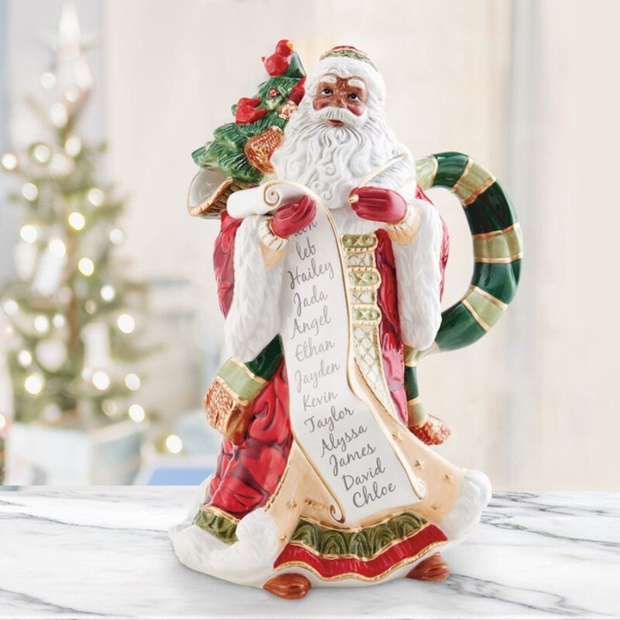 Serveware Fitz and Floyd Pitchers | Holiday Home African American Santa Pitcher, 11.75 In