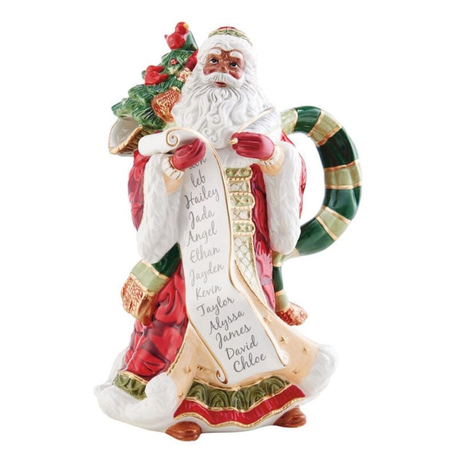 Serveware Fitz and Floyd Pitchers | Holiday Home African American Santa Pitcher, 11.75 In