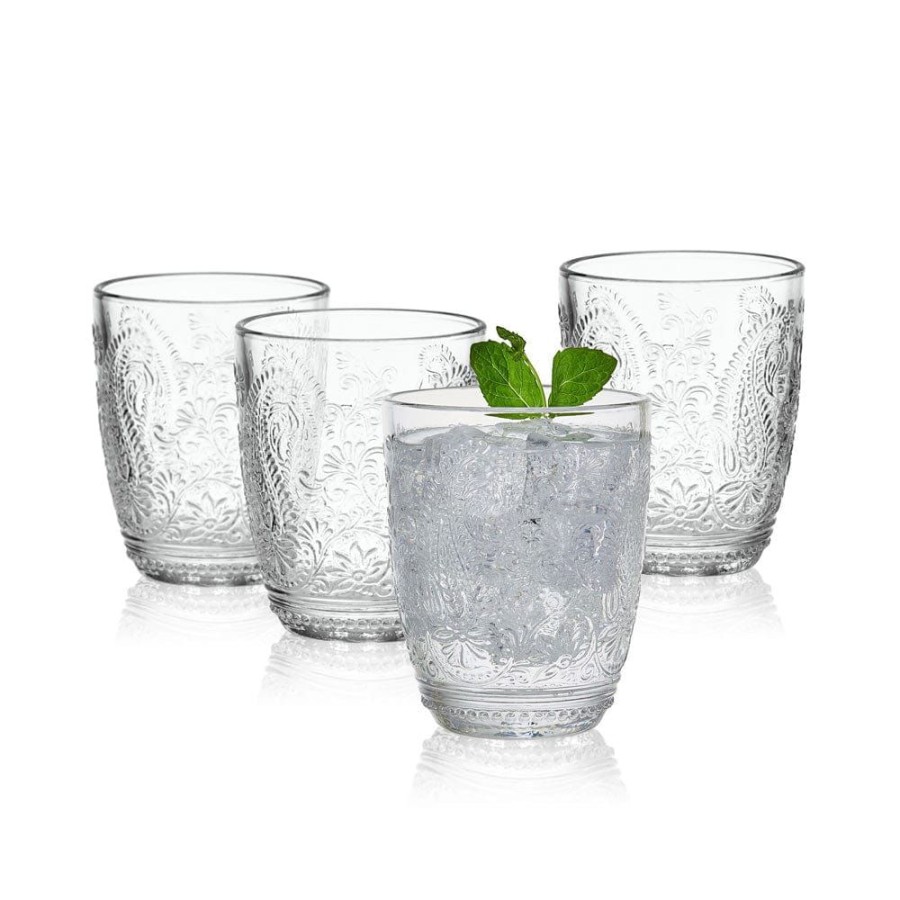 Dining Fitz and Floyd Glasses | Maddi Double Old Fashioned Glasses Set Of 4, Clear