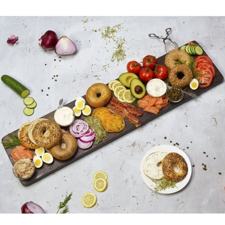 Serveware Fitz and Floyd Appetizer And Snack Serveware | Austin Craft 39 Inch Charcuterie Mango Wood Serving Board, Espresso