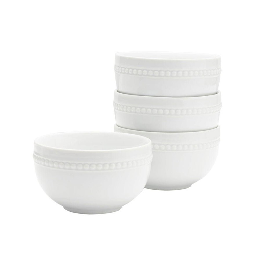 Dining Fitz and Floyd Individual Bowls | Everyday White® Beaded Set Of 4 Fruit Bowls