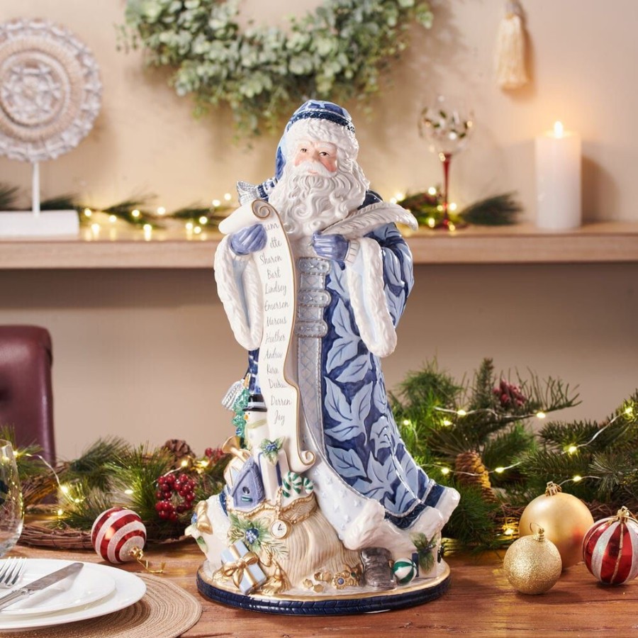 Figurines Fitz and Floyd Santa | Holiday Home Blue Santa Figurine, 18.75 In