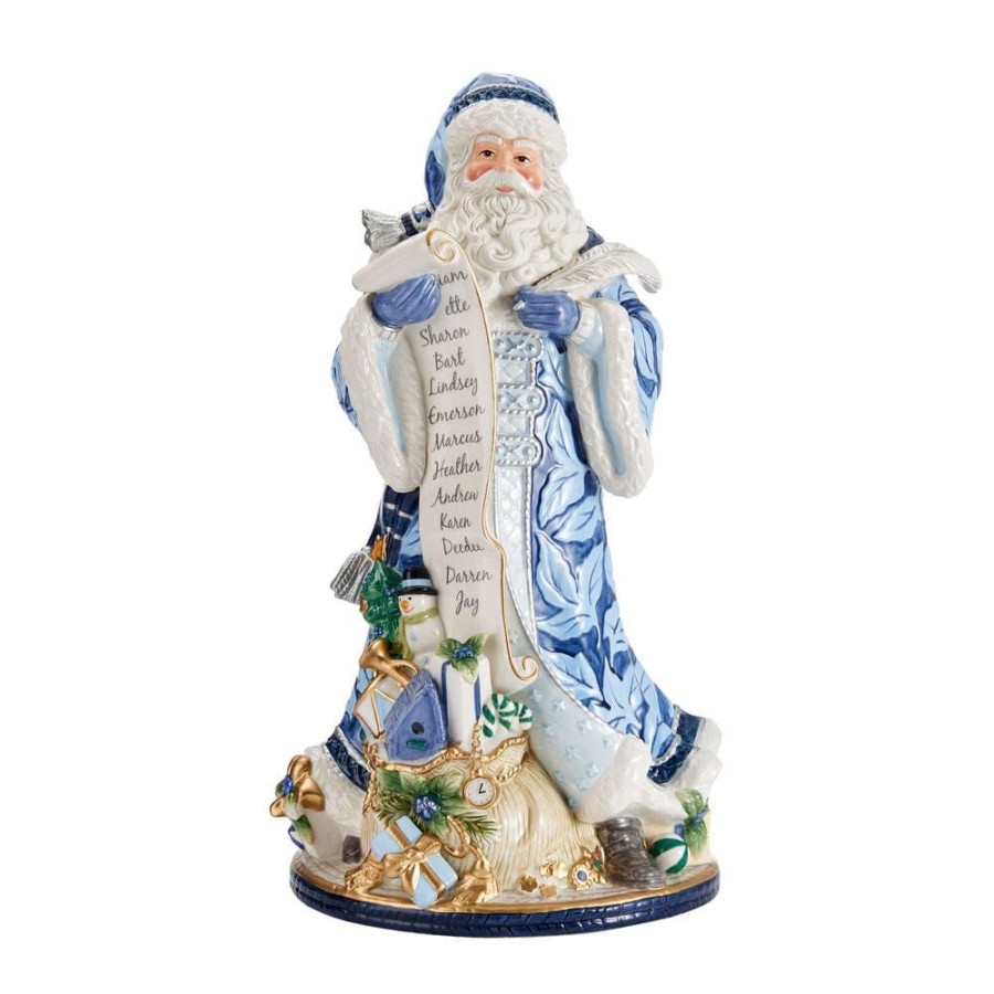 Figurines Fitz and Floyd Santa | Holiday Home Blue Santa Figurine, 18.75 In