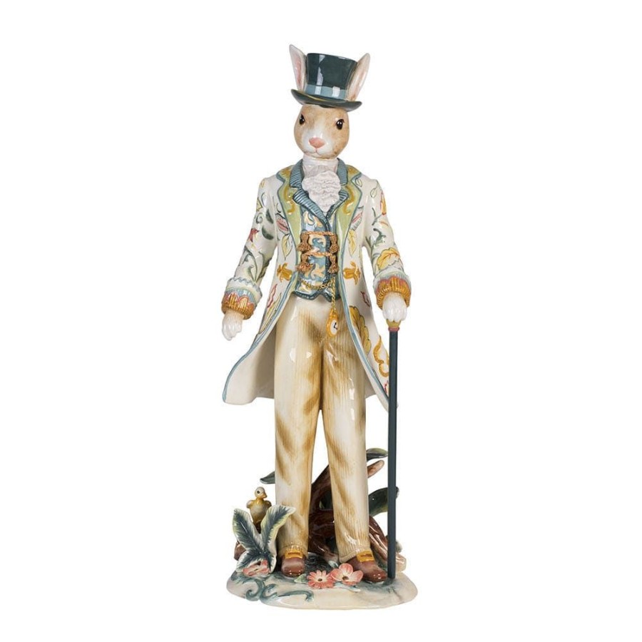 Figurines Fitz and Floyd Rabbits | Dapper Rabbits Male Figurine, 20 In