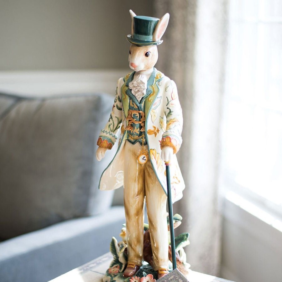 Figurines Fitz and Floyd Rabbits | Dapper Rabbits Male Figurine, 20 In