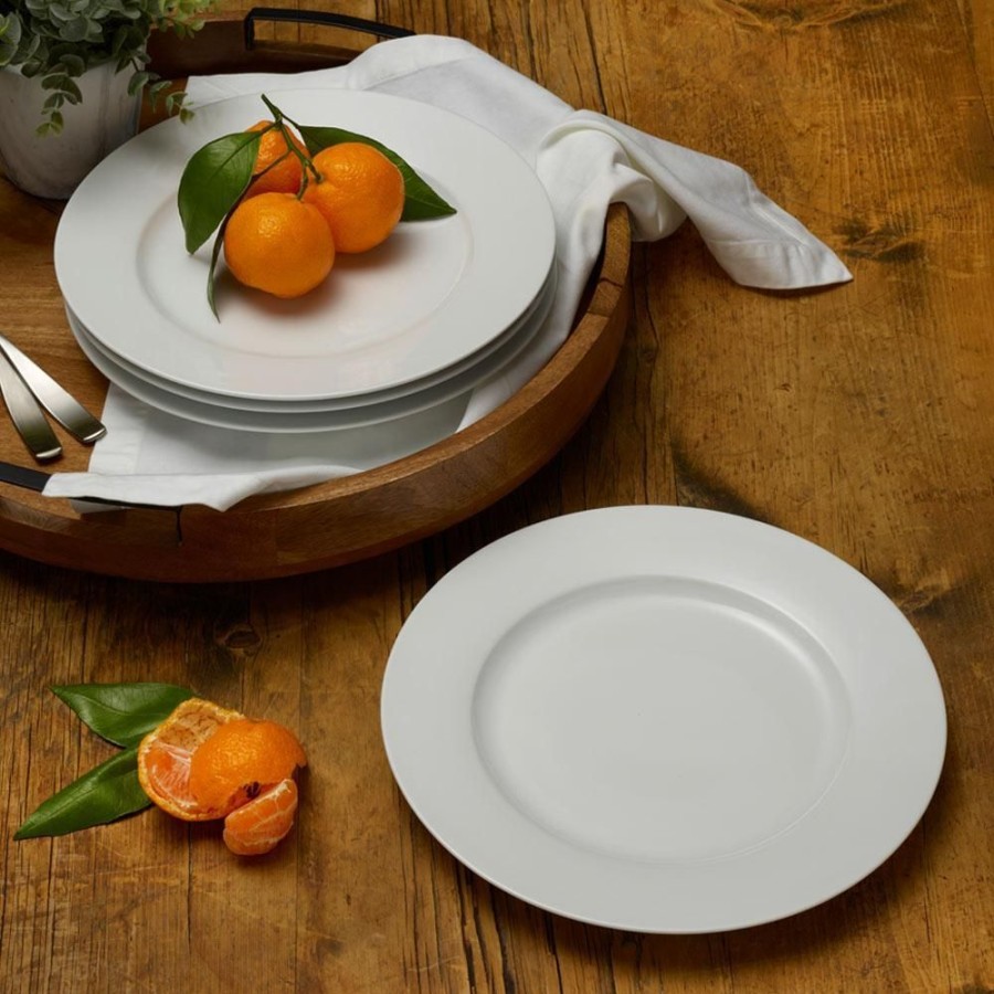 Dining Fitz and Floyd Dinner Plates | Everyday White® Classic Rim Set Of 4 Dinner Plates