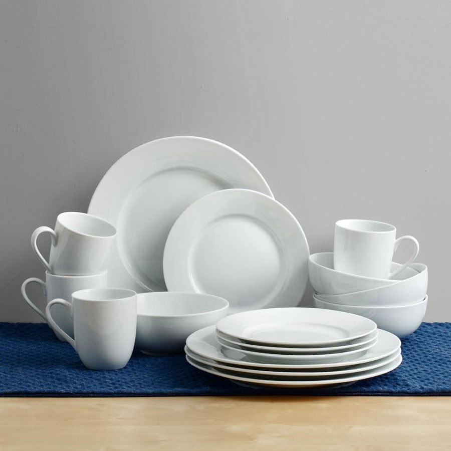 Dining Fitz and Floyd Dinnerware Sets | Everyday White® Classic Rim 16 Piece Dinnerware Set, Service For 4