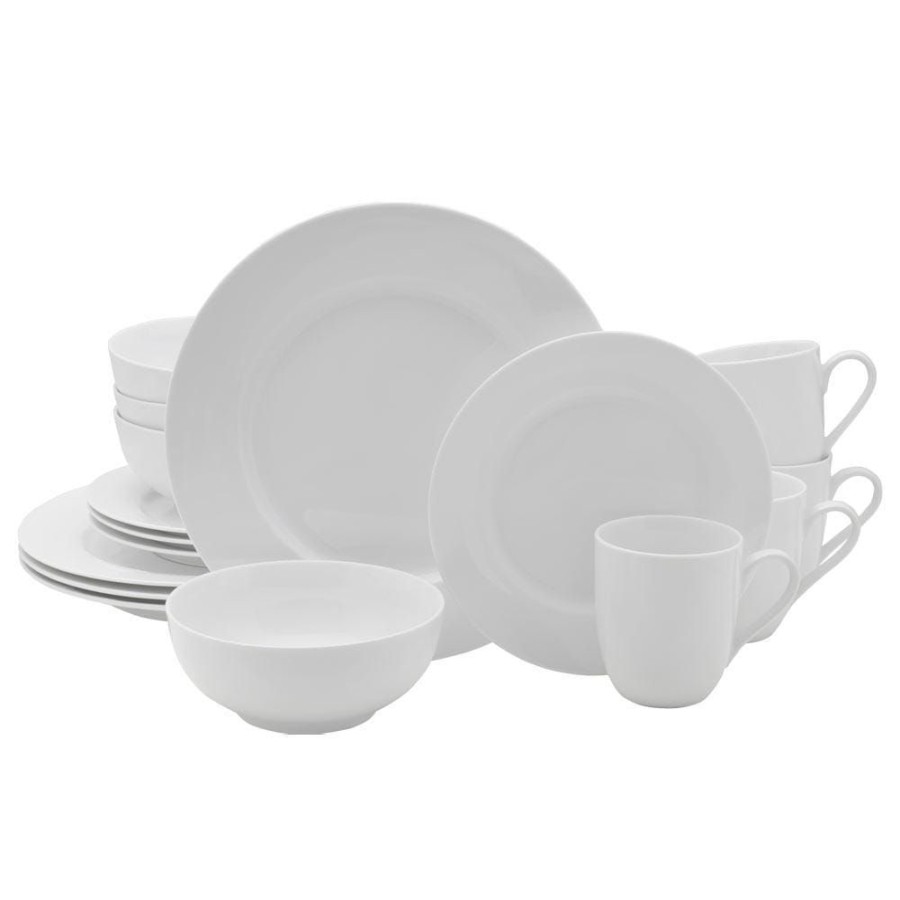 Dining Fitz and Floyd Dinnerware Sets | Everyday White® Classic Rim 16 Piece Dinnerware Set, Service For 4