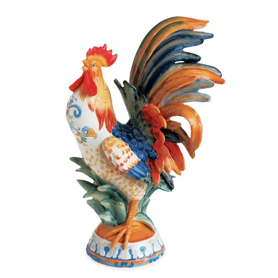 Figurines Fitz and Floyd Roosters | Ricamo Rooster Figurine 20.5 In