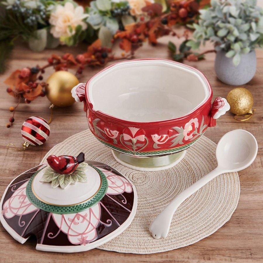 Serveware Fitz and Floyd Tureens | Chalet Soup Tureen With Ladle, 3 Qt