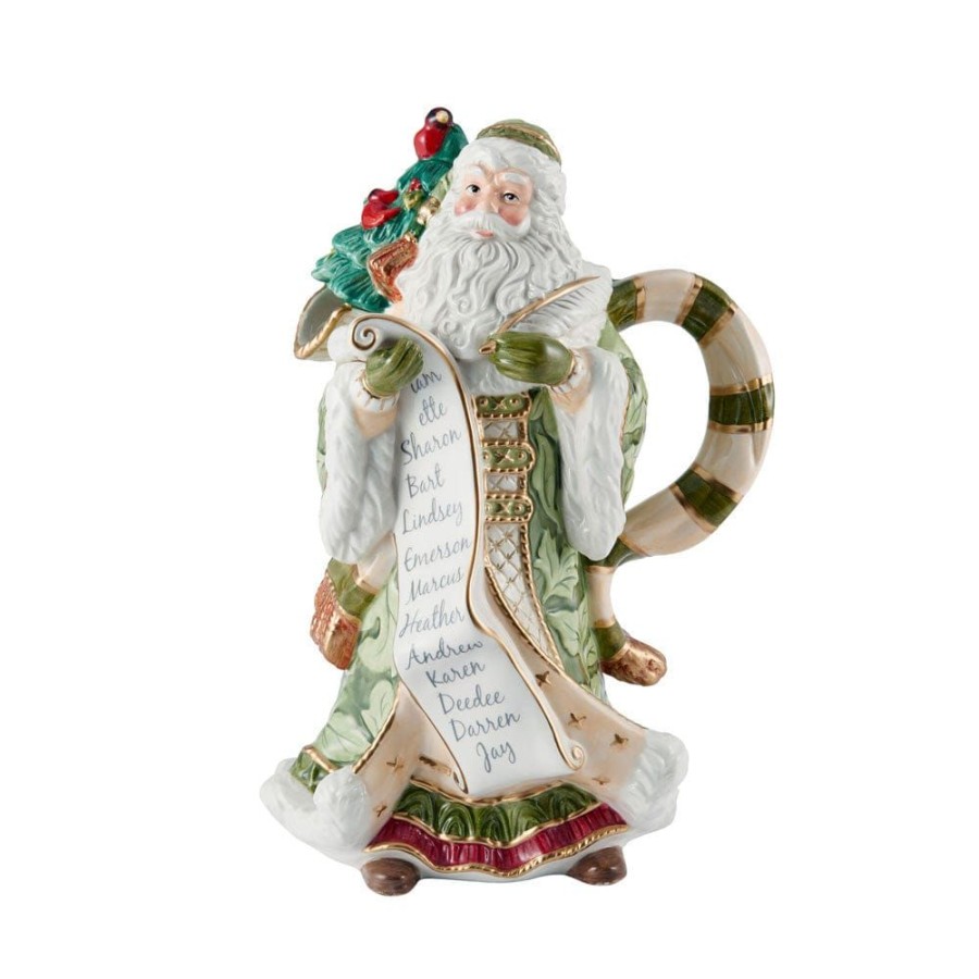 Serveware Fitz and Floyd Pitchers | Holiday Home Green Santa Pitcher