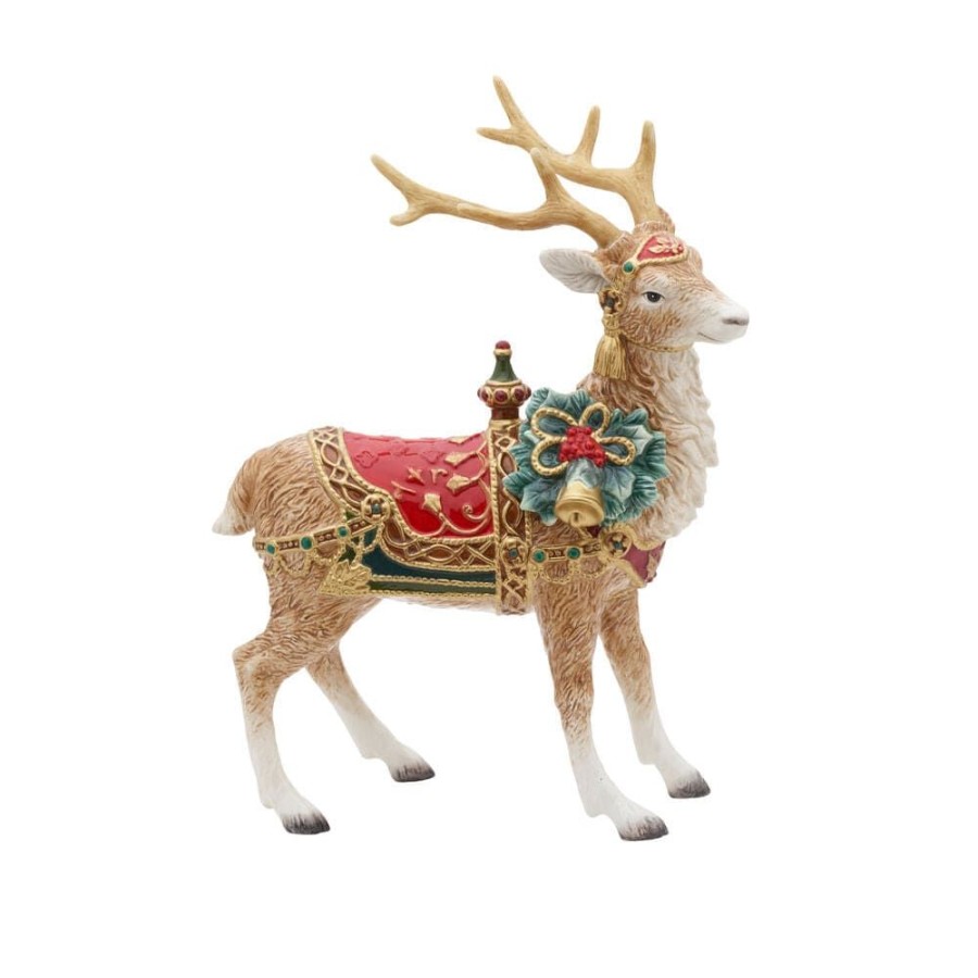 Figurines Fitz and Floyd Deer | Noel Holiday Grand Deer Figurine, 17.75 In