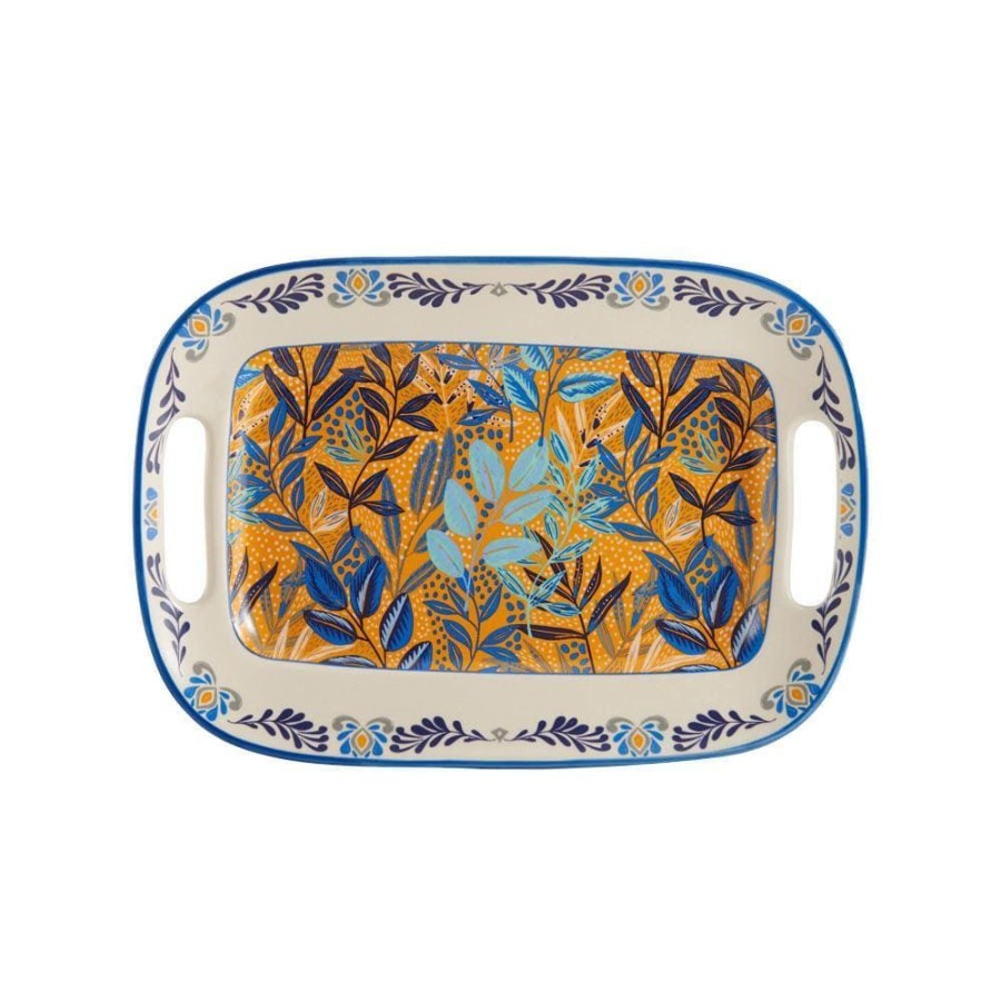 Serveware Fitz and Floyd Trays | Madeline Handled Serving Platter, 13 In